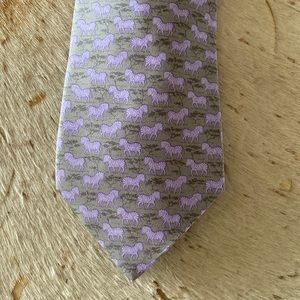 Hèrmes Vintage Purple Zebra Silk Tie
